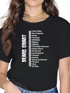 100% Cotton Beard Measurement Chart Beard Size Chart Beard Length Growth T-Shirt