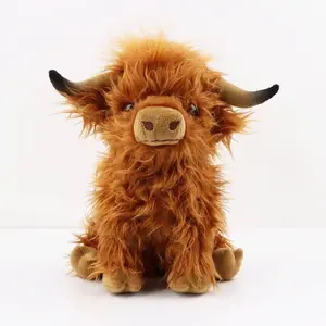 Highland Cow Plush Toy, Cute Highland Cow Stuffed Animal, Soft Plush Doll Gift for Girls and Boys, Perfect Present for Kids