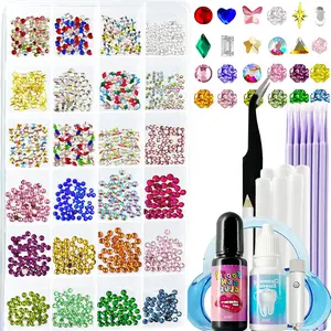 CiikDux DIY Tooth Gem Kit, Tooth Jewelry Gems Kit Include 770 Crystals 12 Shapes Bedazzle Gems, Teeth Jewelry Starter Kit