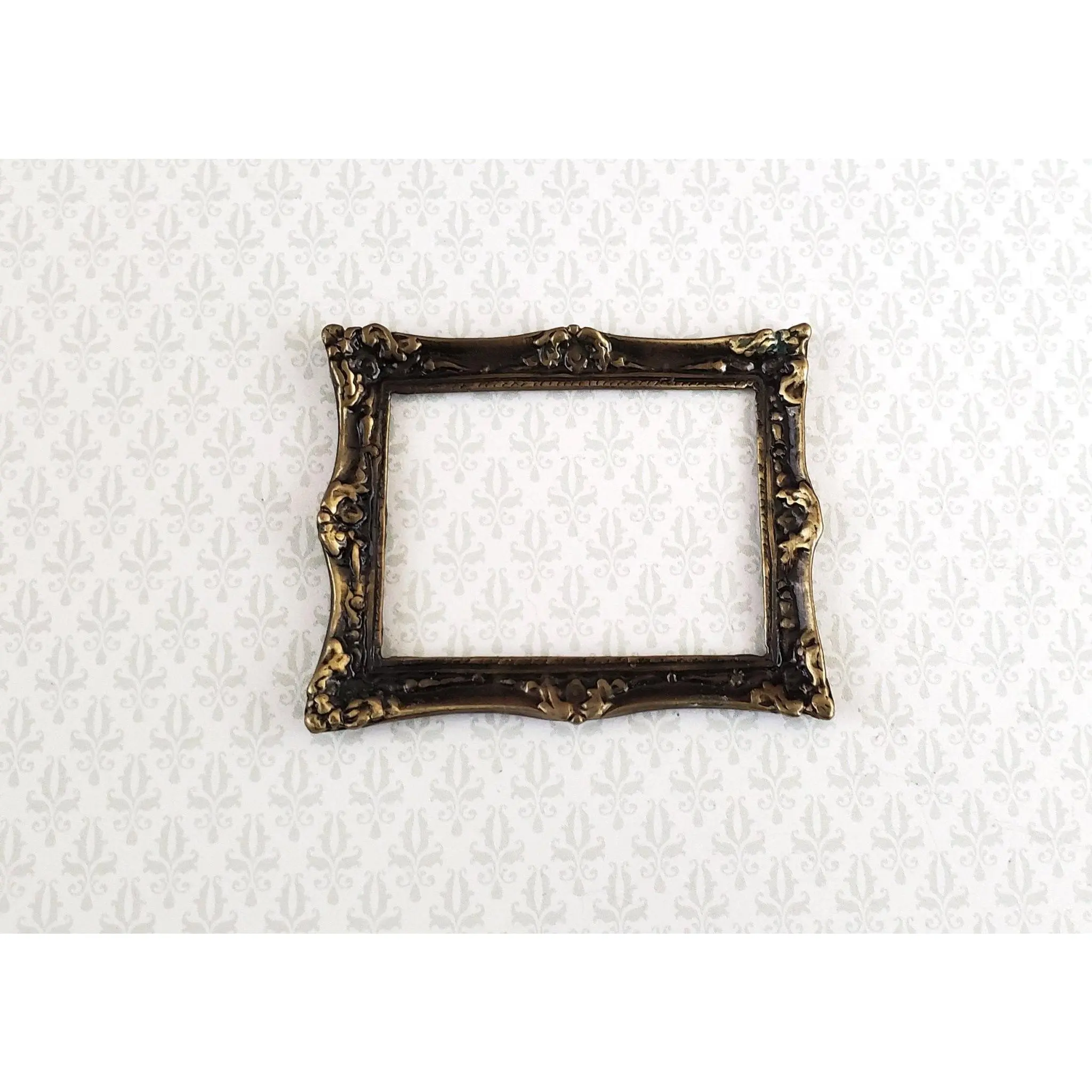 Dollhouse Miniature Picture Frame Metal Antique Bronze for Paintings 1:12 Scale