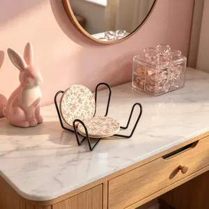 Iron Cup Mat Holder Set, Creative U-Shaped Cup Rack, Space-Saving Kitchen Table Organizer, Non-Slip Cup Stand, Multi-Scene Cup Storage