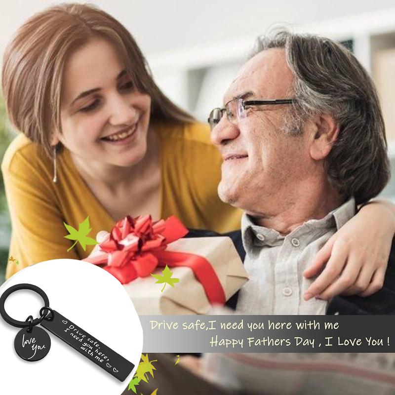 Drive Safe Keychain I Love You I Need You Here With Me Keychain Christmas Gifts for Boyfriend Husband Dad