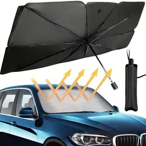 2026  Car Windshield Sun Shade Umbrella - [Silver Heat Shield & UV Reflective] , Suitable  SUV For Pickup Truck And Medium-Sized VehiclesUniversal Fit Medium (55"x31") | 25°F Cooler, Friendly Vinyl Coatings Medium