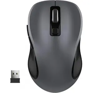 2.4G Wireless Mouse for Laptop, Ergonomic Computer Mouse with USB Receiver and 3 Adjustable Levels, 6 Button Wireless Mice for Windows Mac PC Notebook (Grey)