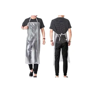 SJPACK Unisex 47 x27.5 inches Heavy Duty Transparent PVC Waterproof Apron for Painting Party, Cooking, Housework, Picnic etc Plastic Cleaning