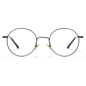 Round Blue Light Glasses for Men n Wire Frame UV Blocking Computer Metal Ultralight Eyewear 8090