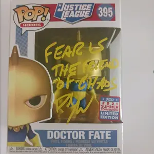 Doctor Fate Funko Pop Signed David Sobolov w/ "Fear is the friend of chaos" Beckett COA