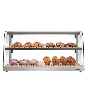 40 in. Glass Countertop Dry Bakery Display Case with Two Shelves and Bamboo Trays, 5.3 cu. ft. (DC-53C-B)
