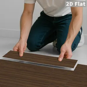 12/24PCS CFT Crystal Irregular Marble Tile Stickers, PVC & PE Foam Dark Brown Wood Grain & Light Grey Brick Pattern Waterproof Oil-Proof Peel & Stick for Kitchen Bathroom Floor Decor Tiles Sticker