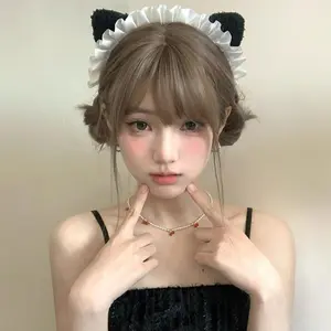 Women's Black & White Cat Ears Headband - Cute Cartoon Character, Kemonomimi, Ornamental Hairband, Soft Adjustable Hair Accessory for Face Washing, Skincare, Cosplay, Cartoon Character Headbands, Kemonomimi Headbands