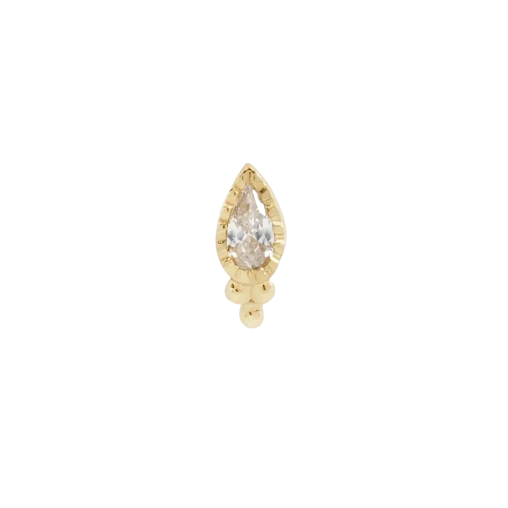 Gala – 14K Gold Swarovski CZ Duo Threadless End