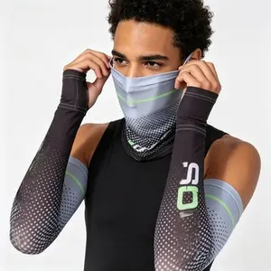 Sports Arm Sleeves & Face Cover Set - Cooling Breathable Combo for Outdoor Activities