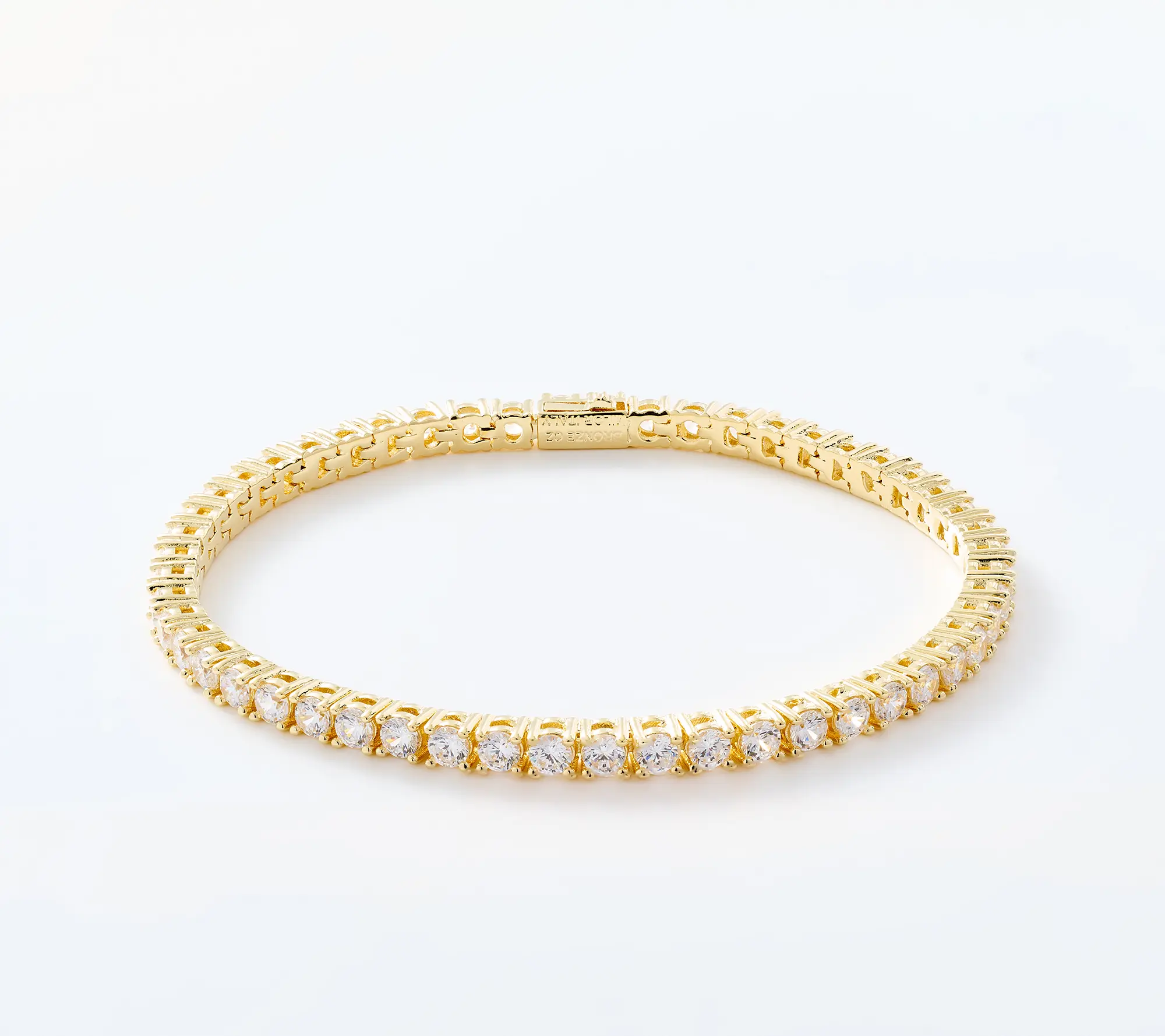 Diamonique Italia Clear Tennis Bracelet, Bronze