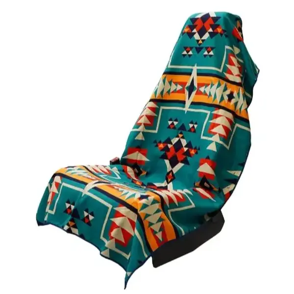 Sprints Athletic Running Towel Car Seat Cover – Full-Size Performance Microfiber Seat Protector, Bohemian Nomad Print for Gym & Travel