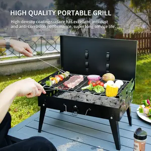 MASTER COOK Portable Charcoal Grill, Foldable BBQ Grill Kit Easy to Carry, Mini Tabletop Grill for Outdoor Camping, Patio and Picnic TikTokShopBlackFriday