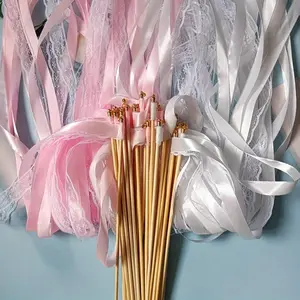 30 European-style wedding fairy wands with ribbons - tassel lace colorful silk ribbons, equipped with bells and wooden handles, perfect for wedding parties, birthday celebrations, themed events, graduation ceremonies, dance and performance photo shoots, a