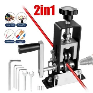 Manual Wire Stripper Machine, 1 Set Adjustable Wire Stripper Machine, Drill Powered Cable Wire Peeler