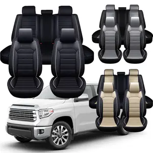 Arespark Seat Covers Custom Fits Toyota Tundra 2007-2026 2023 2024 2025 Crew Cab Waterproof Faux Leather 5 Seats Full Set Protectors Anti-Slip & Wear-Resistant