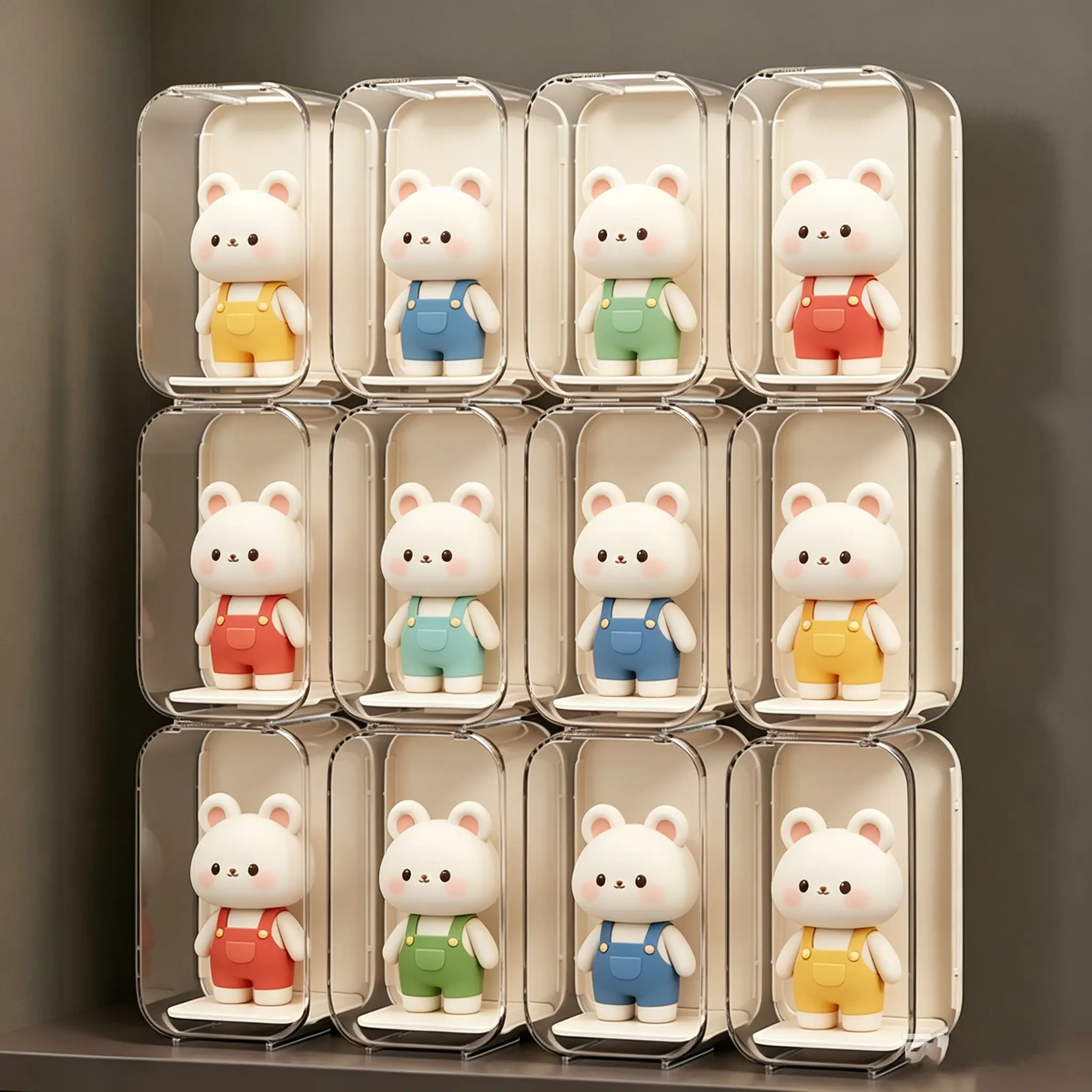 6 Pack Clear Figure Display Case, Dustproof Collectible Showcase Storage Box for Funko Pop, Pop Mart & Action Figures, Figures Not Includedtrinket box display case Organiser