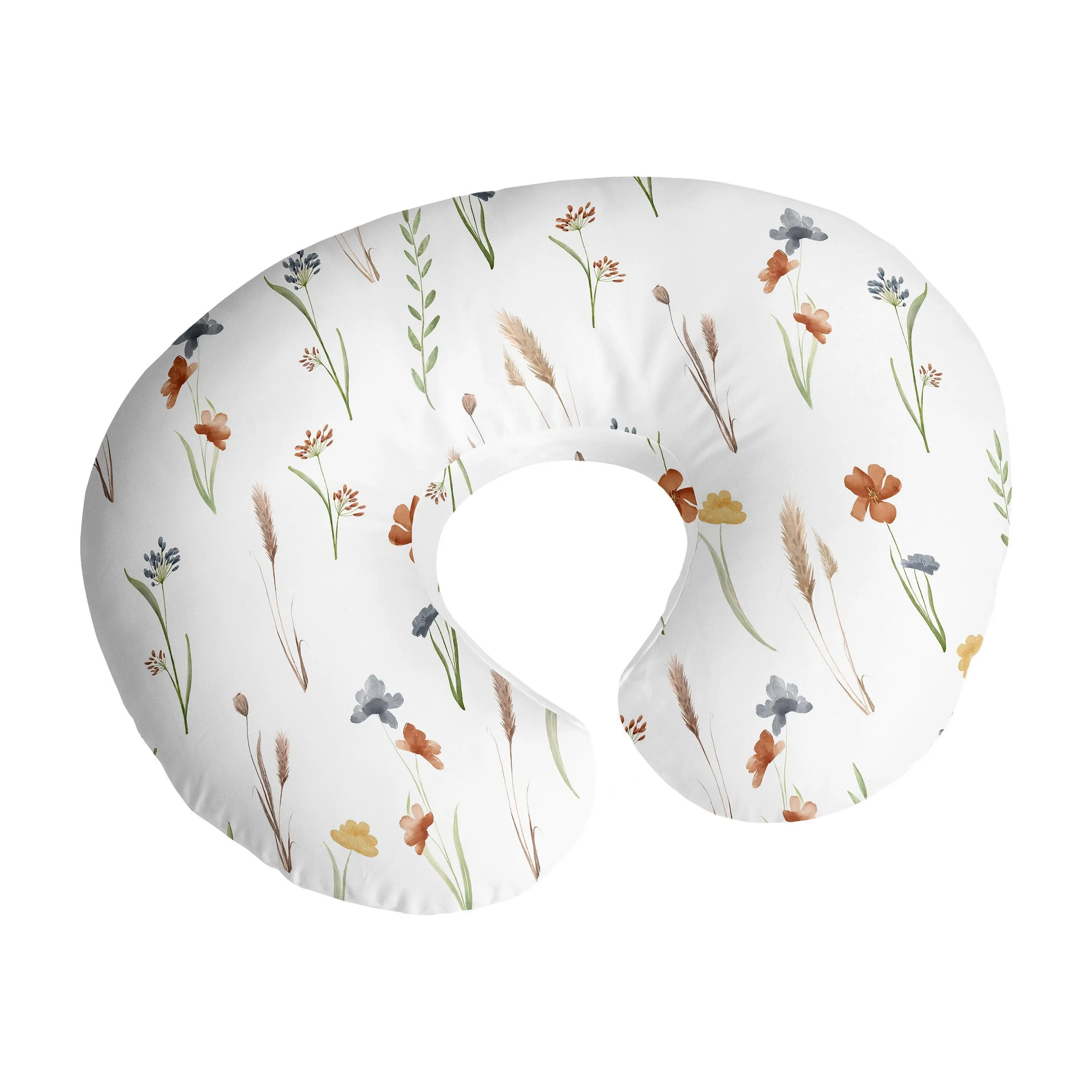 Sweet Jojo Designs Boho Floral Garden Flower Girl Nursing Pillow Cover Baby Breastfeeding Slipcover Infant Newborn Nursery Bottle Breast Feeding Pillowcase Pillow NOT Included Watercolor Bohemian Chic