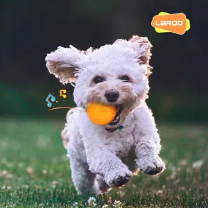 LAROO Small Soccer Rubber Sounding Pet Toy with Graphic Features for Fun Playtime Soccer-Inspired Design Durable Rubber Material Built-In Sound Compact Size for Small Pets