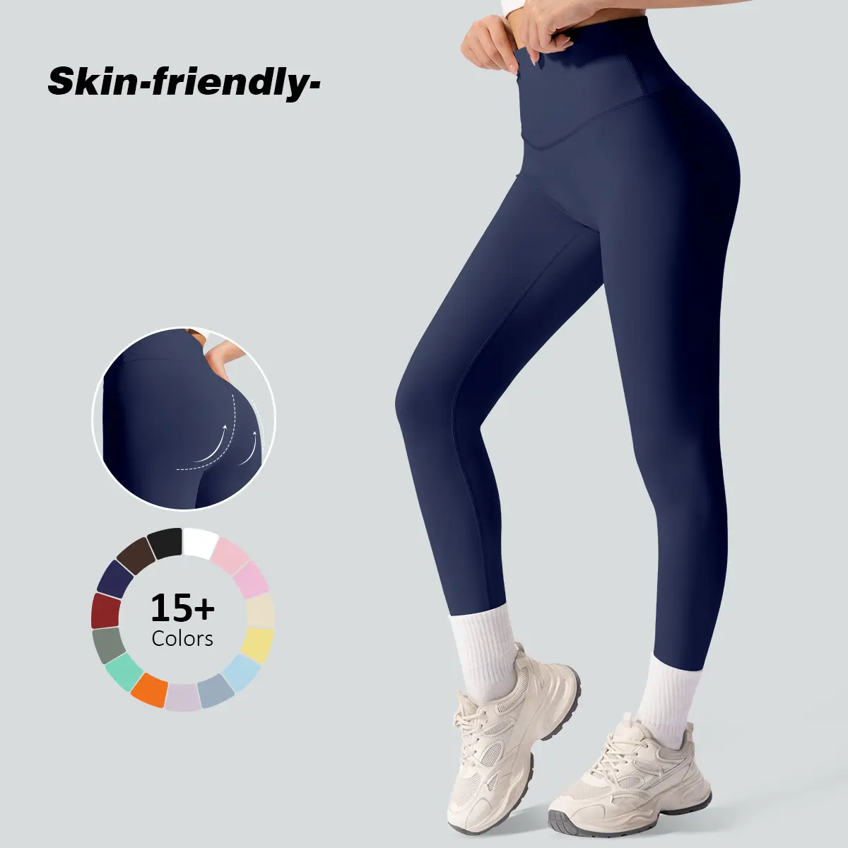 Women's Solid Color Stretchy Sports Leggings - Gym Tights, Breathable Athleisure Wear, Women's Fitness Sportswear, Fitness Daily Wear Bottoms for Yoga & Gym Workouts, Gym Fitness Sportswear