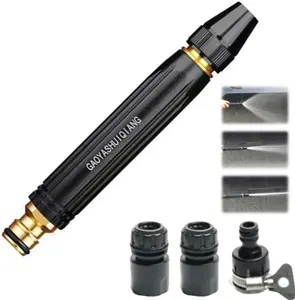 High Pressure Water Gun with Expandable Hose, Heavy Duty Garden Hose Sprayer Nozzle for Car Wash, Patio Cleaning & Gardening
