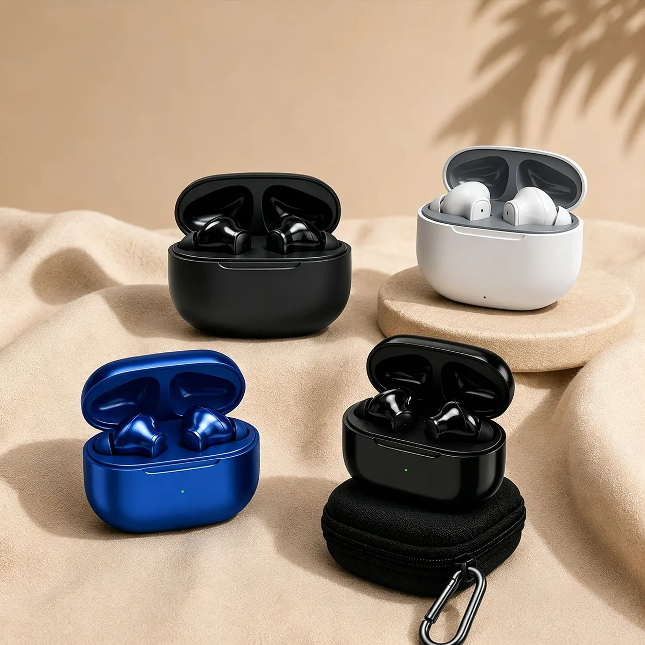 The 360° surround sound wireless Bluetooth headphones offer all-day comfort, ultra-long battery life, and come with a shockproof storage case and hook, making them an ideal choice for both office and travel.