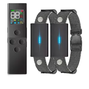 New Rechargeable Anti-Barking Dog Collar with Remote Control Custom Plastic Anti Bark Collar sonic emitter reflective harness