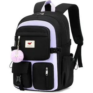 Laptop Backpack 15.6 inch Backpack Anti-theft Travel Backpack Large Schoolbag Teenagers（purple）