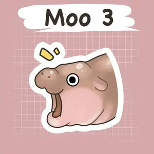 Moo Deng-Baby hippo vinyl scrapbook sticker, cute acessory, gift idea, handmade, kawaii stickers waterproof, viral meme baby hippo animal