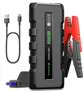 AMPBANK Upgraded AB3000 Jump Starter Portable, 3000A Battery Charger Power Bank ,compatible with 12V cars, SUVs, motorcycles ,lawn mowers