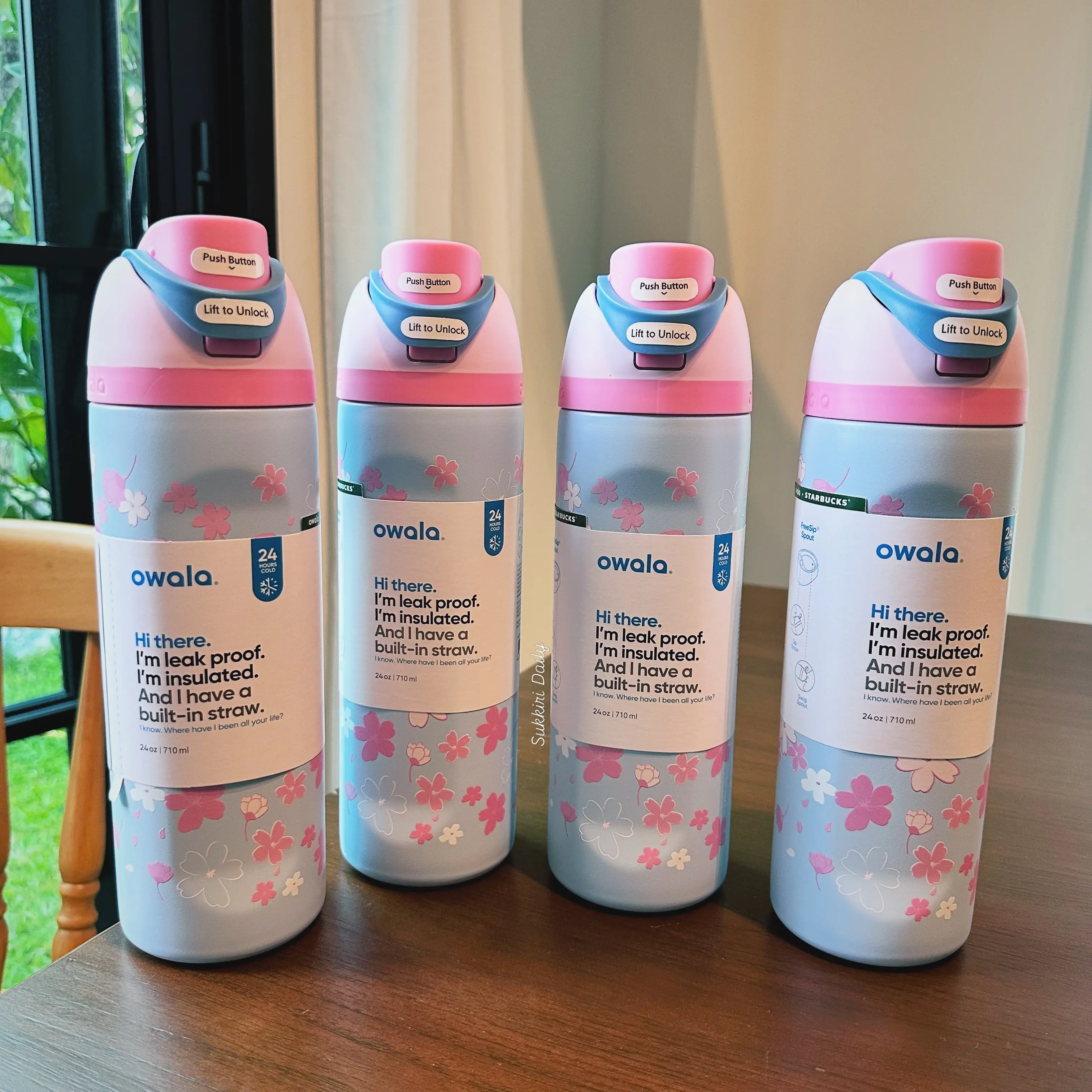 New StarbucksXOwala 2026 Sakura Limited Insulated Water Bottle 24oz Straw Cup