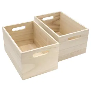 Sorbus Wooden Organizer Bins - 2 Pack