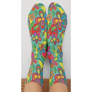Crazy Daisies Crew Socks, Multi