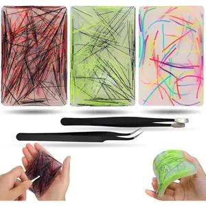 3Pcs Skin Picking Fidget Toys, Sensory Picky Pad with Tweezer, Portable Pimple Popper Toy for Adults, Hair Pulling Fidget Toy for Anxiety, Dermatillomania & Trichotillomania
