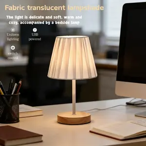 Nordic Style Solid Wood Table Lamp, Fabric Shade, Warm Modern Lighting, Modern Rustic Lamps, Ideal for Bedroom or Office, Perfect Gift