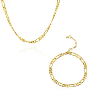 Aprilery Layered Chain Set – Thick Link Necklace & Stackable Bracelet, Sleek Geometric Style, On-Trend Aesthetic for Casual/Party Looks, Viral Jewelry, Must-Have Fashion Accessory