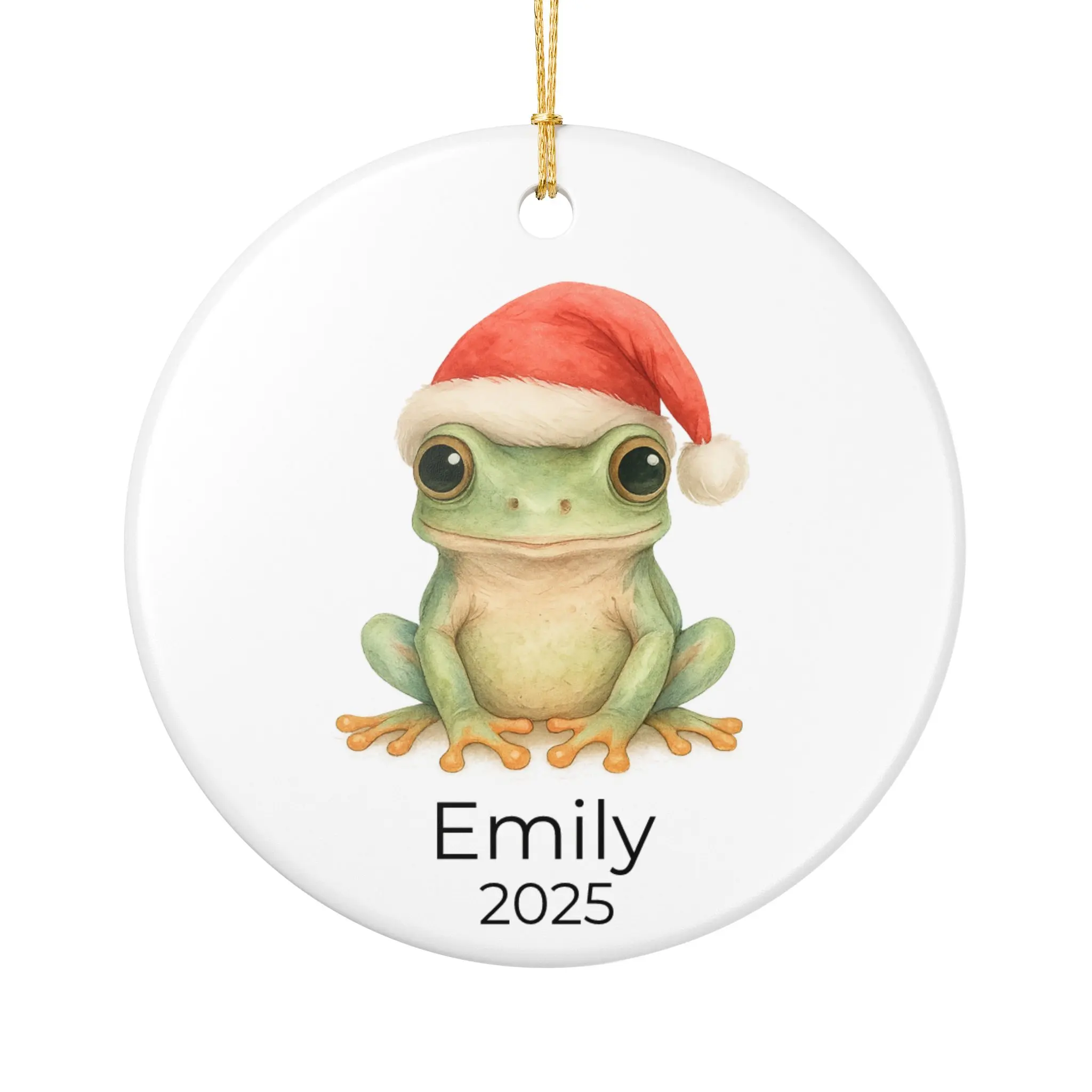 Personalized Baby Tree Frog Ornament - Cute Watercolor Amphibian Christmas Gift - Baby's First Christmas Keepsake 2025