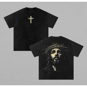 Jesus Crown of Thorns Tshirt & Hoodie Washed, God Apparel Tee, Easter T-Shirt, Jesus T-Shirt, Easter Streetwear, Christian Apparel Graphic Tees, Gym Pump Cover