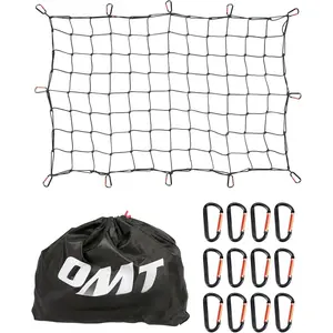 3x4 ft Heavy Duty Cargo Net for Pickups SUVs  Semis, 6x8ft Max Bungee Cord Net for  Bed Roof Rack Trailer More with Handmade Knotting, 12 Carabiners, Storage Bag