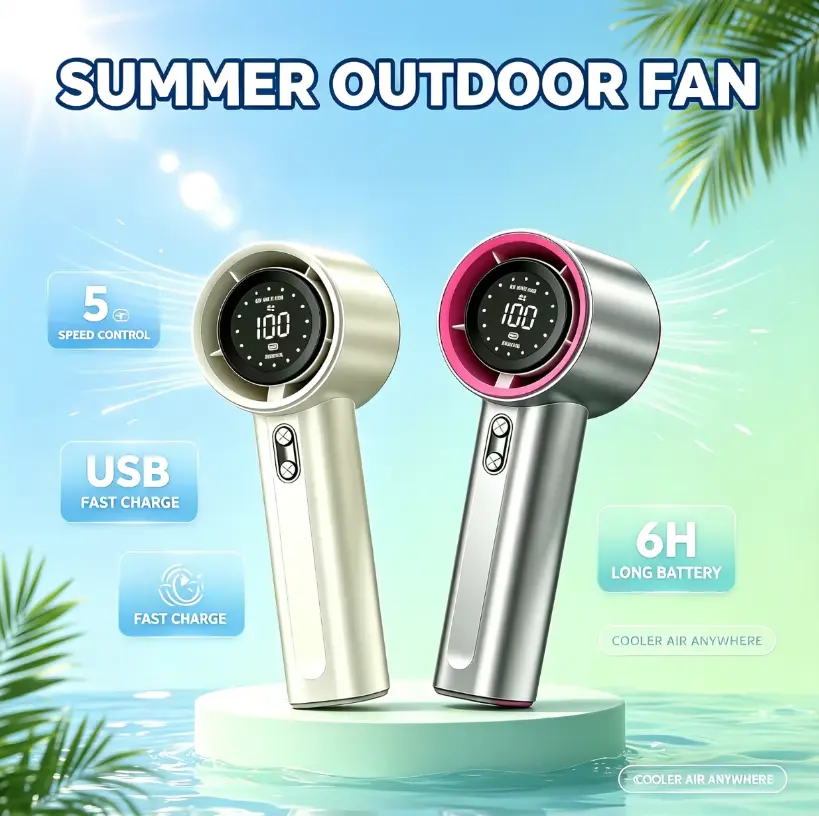 Portable handheld fan is suitable for outdoor usepopular Compact Rechargeable Usb Protection summerwins Mini handheld cooling fanfan, Multipurpose Handheld Fan, Usb Port high-speed turbo battery dual adjustment mode usb-c summer travel