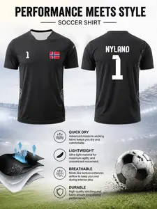 Norway Soccer Jersey Custom Name Number Shirt Multiple Player Options Nordic Team Fan Tee Breathable Game Day Sportswear for Men Women Supporter Gift