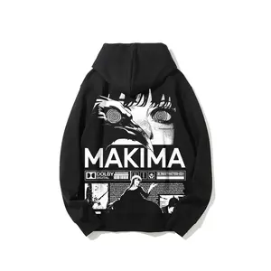 Makima CSM Theme Hoodie, a fun anime-themed hoodie, made in the USA, a Japanese otaku streetwear item, a unisex printed top, and a cool anime clothing gift.