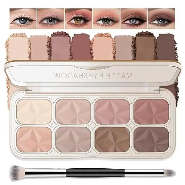 Eyeshadow Palette, Light Pink Nude Beige Taupe Brown Natural Eyeshadow for Older Women, Low Contrast Fresh Pastel Looks, Velvet Smooth Powder Eye Shadow Makeup