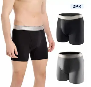 CARER Men's Washable 150ml Incontinence Briefs 2pk Medium Absorbency Leak-Proof Spandex Black Boxers with 3D Ergonomic Cutting for Better Support and Coverage boxers  polo  wear old  school  boxers deck Cotton Fabric dancers  belt