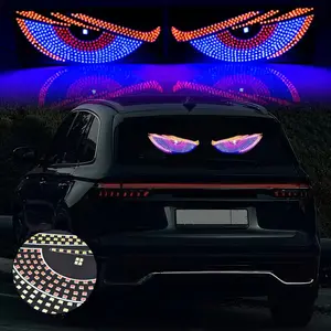 Devil Eyes LED Car Windshield Light, USB Plug&Play 11 Modes Adjustable Brightness Animated Demon Eye Lamp sign , Easy No-Wiring Install Fit SUV Truck Pickup RV Vehicle Warning Ambient interior Light