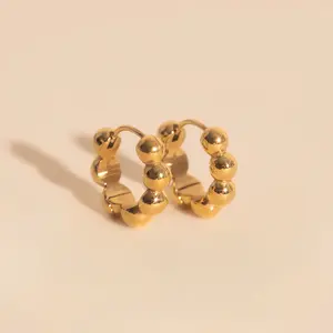 Bubble Chunky Rounded Huggie Hoop Earrings