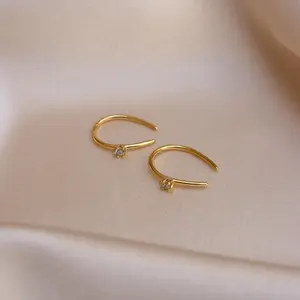 Rylee Diamond Wire Earrings by Caitlyn Minimalist