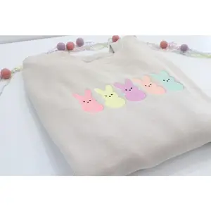 Embroidered Easter Sweatshirt, Peeps Sweatshirt, Embroidered Sweatshirt